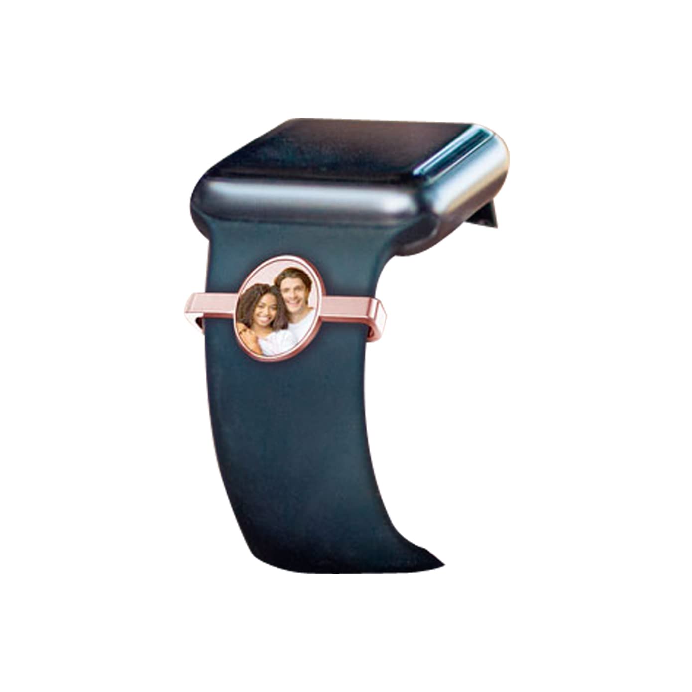 Picturesongold.Com Smart Watch Photo Charm In Rose Gold Plated Oval Shape
