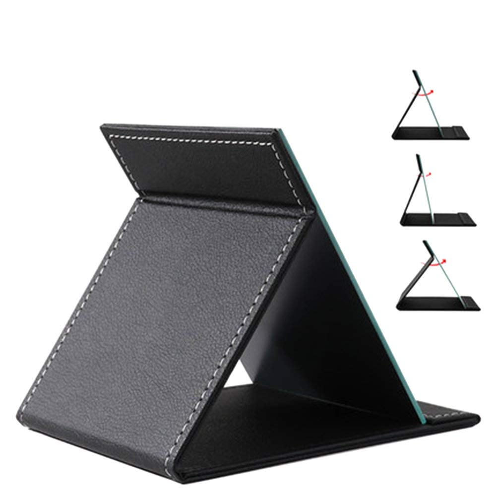 EFAILY Folding Travel Mirror, PU Portable Adjustable Rectangular Ultrathin Mirror, for Travel, Camping,Home(10W  7.8L)