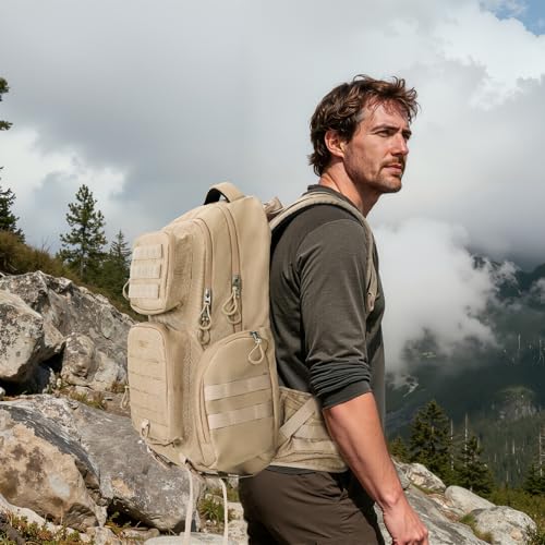 Timeet Tactical Backpack Hiking Backpack: Laser-Cut Molle System Military Backpack - Large Capacity Survival Tactical Gear...