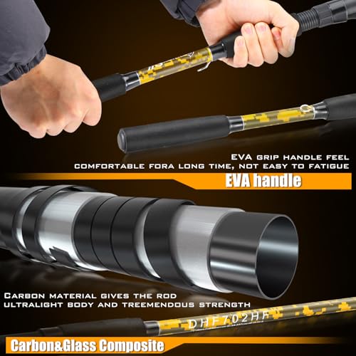 Sougayilang Spinning Rod Combo - MH Action Fishing Pole with Bait Feeder Reel for Catfish, Salmon, Steelhead Freshwater Sa...