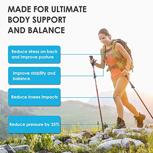 YOVITAL Trekking Poles - Aluminum 7075 Adjustable Walking Sticks with Quick Locks, Expandable to 53", Ultralight for Hikin...
