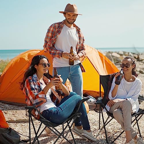 WEIDIORME 2 Pack Lightweight Camping Chairs for Adults & Teens, 250LBS Capacity Foldable Portable Chairs with Carry Bag, C...