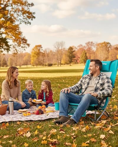KingCamp Low Beach Chairs, Folding Portable Chair for Adults Lightweight Extra Wide Seat 300lbs Heavy Duty Oversized Backp...