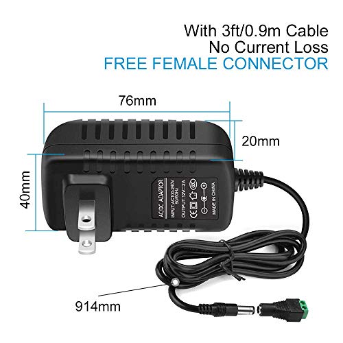 inShareplus 12V Power Supply, 12 Voltage 2A 24W Switching Power Supply, Drive, Power Adapter, AC 110V to 12 Volt Power Sup...