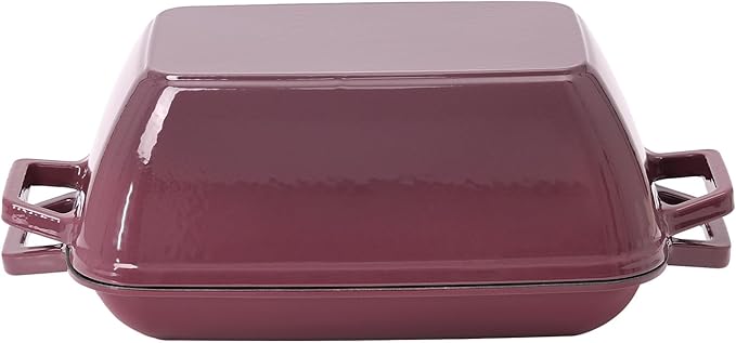 Cast Iron Dutch Oven for Bread Baking 12x8 Inch Enameled Bread Oven with Lid 6QT Cast Iron Bread Dutch Oven for Sourdough，Magenta