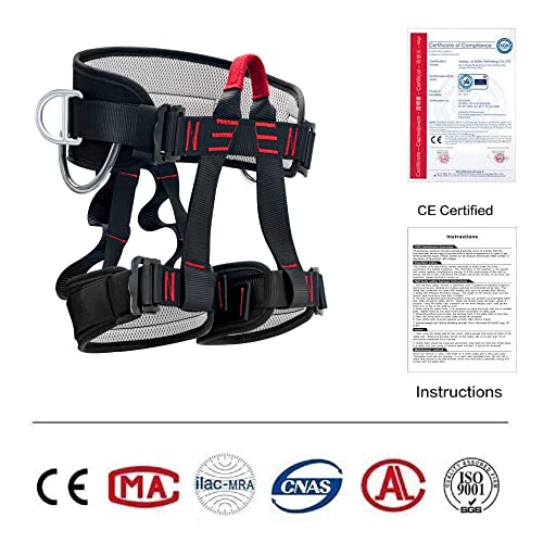 HandAcc Climbing belts, Thicken Professional Large Size Safety Belt for Caving Rock Climbing Fire Rescuing Rappelling Tree...