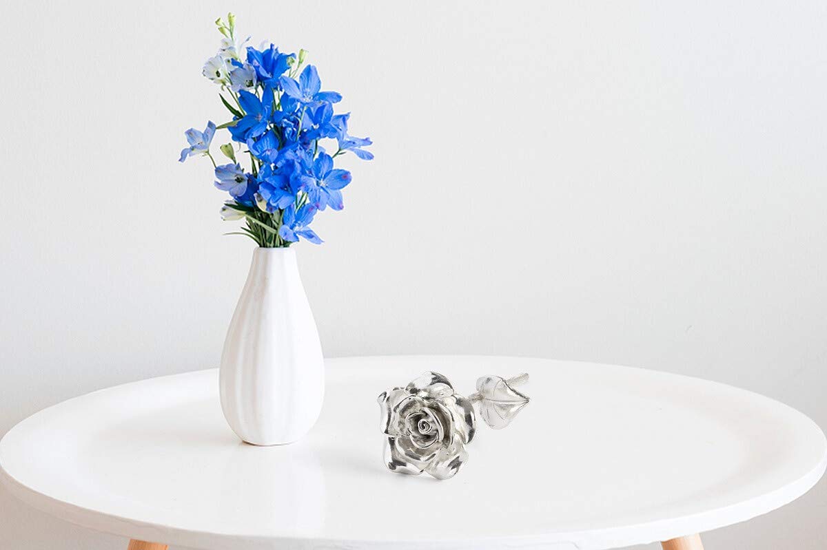 BESZONE Tin Rose 10th Anniversary for Her Gift - Tin Gift 10 Year Wedding Anniversary for Wife Couples, Solid Pure Casted Everlasting Rose Tenth Decoration Aluminum for Him
