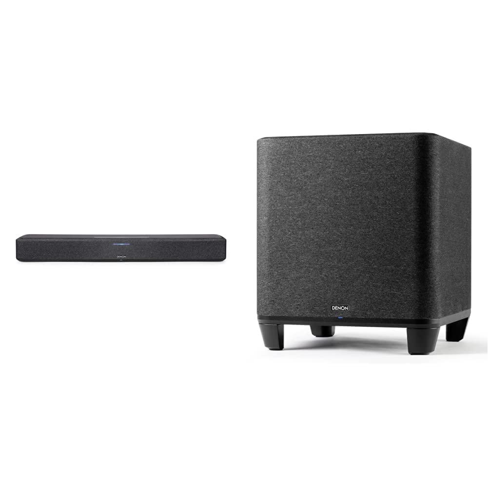 Denon Home Sound Bar 550 + Wireless Subwoofer Bundle (HEOS Built-in) – Dolby Atmos 3D Audio, Wi-Fi/Bluetooth Streaming, Alexa, AirPlay 2, & Multi-Room Support