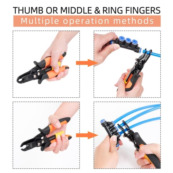 PLATATO Push to Connect Fittings Disconnect Tong Tool for Removing Push-fit Pneumatic Fittings 1/4”, 5/16” (6mm, 8mm) Quick Connect Air Hose Fittings Removal Tool