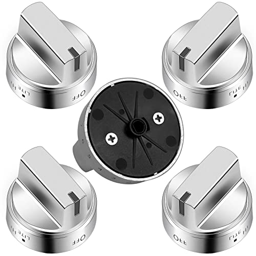 AMI PARTS WB03X24818 Gas Stove Knob Replacement for GE,100% Stainless Steel Stove Replacement Knobs PS11729081 AP5989029,C...