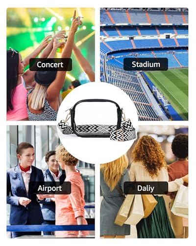Bulado Clear Bag for Stadium Events, Clear Purses for Women with Adjustable Strap, Crossbody Bag for Sports Fans