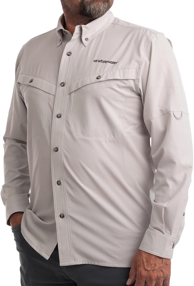 Whitewater Lightweight Moisture Wicking Long Sleeve Fishing Shirt with UPF 50