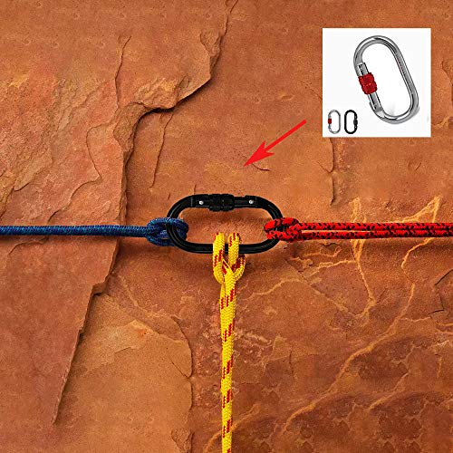 Heavy Duty Locking Climbing Carabiner Clip CE Rated 25 kN 5600 LB Rugged Terrain Approved Industrial Strength Twist Lock C...