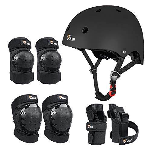 JBM Adult & Kid Skating Protective Gear Set for Beginner to Advanced, Skateboard Helmet Knee and Elbow Pads with Wrist Gua...