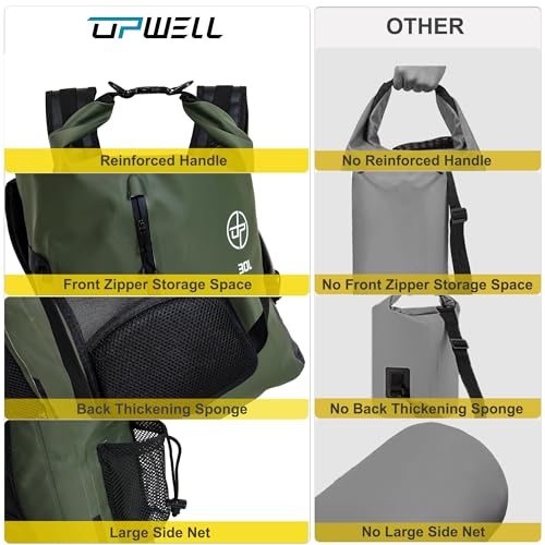 UPWELL Waterproof Dry Bag 30L Boating Backpack for Travel Hiking Camping Bags for Kayaking Hiking Waterproof Bags Swimming...