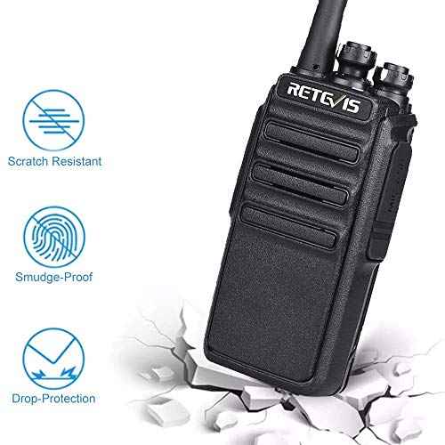 Retevis H-777S Two Way Radios Rechargeable, Walkie Talkies Long Range, 2 Way Radio, VOX Handsfree, Durable, for Worker Office Camping Hiking(4 Pack)