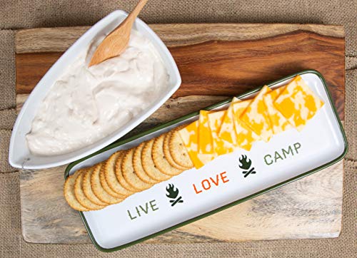 Pavilion - Live Love Camp - 12 Inch Stoneware Serving Tray