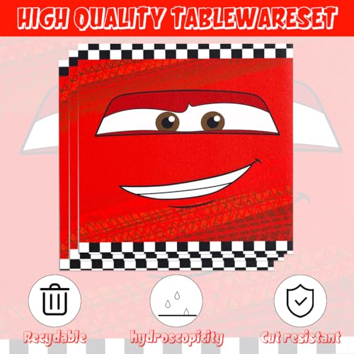 40pcs Race Cars Birthday Party Supplies Cars Dessert Plates Napkins for Boys Baby Shower Cars Theme Party Decorations,Suit...
