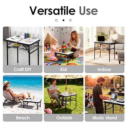 Folding TV Trays Foldable Dinner Tray Table Adjustable Height Food Snack Eating Couch Side Table Study Aluminum Portable S...