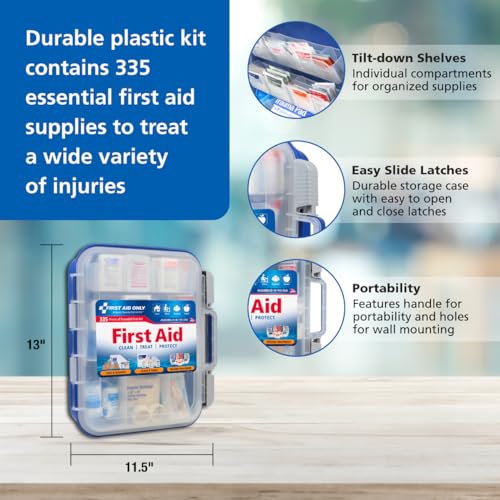 First Aid Only 91247 OSHA-Compliant First Aid Kit, All-Purpose 100-Person Emergency First Aid Kit for Business, Worksite, ...