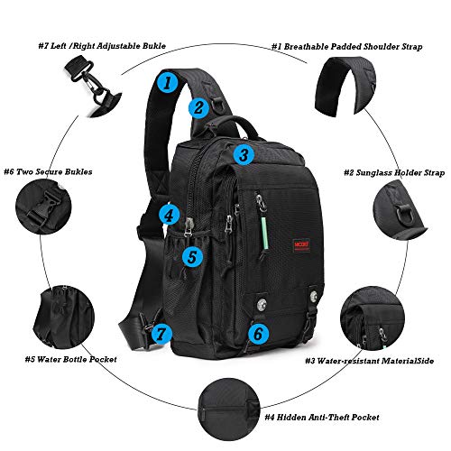 NICGID Sling Bags Chest Shoulder Backpacks, 12.5'' 13.3'' 14.1'' 15.6''Laptop Backpack Crossbody Messenger Bag Travel Outdoor