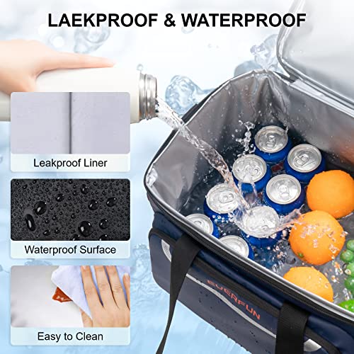 EVERFUN Small Cooler Lunch Box Mini Leak-Proof Soft Double Deck 24 Can Personal Insulated Collapsible Portable Waterproof ...