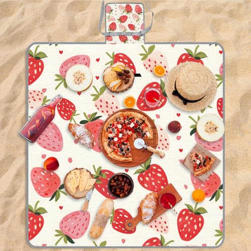 YLYNIU Picnic Blankets Waterproof Rug, 59 * 57inch Outdoor Camping Blanket Portable with Carry Strap, Packable Beach Blank...