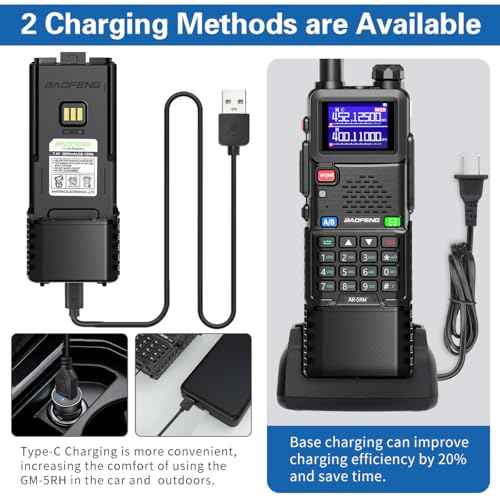 Baofeng Radio Ham Radio Long Range 5RM 10W Handheld NOAA Weather Radio 3800mAh Rechargeable Walkie Talkies for Adults with Programming Cable,USB-C Charging for Hunting Survival Gear,2 Pack