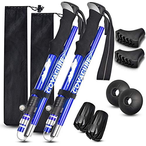 Covacure Trekking Poles Collapsible Hiking Poles - Aluminum Alloy 7075 Trekking Sticks with Quick Lock System, Telescopic,...