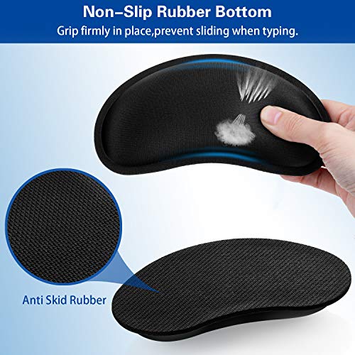 Mouse Wrist Rest, Canjoy 2 Pack Memory Foam Soft Fabric Mouse Wrist Rest Pad Support Cushion with Anti-Skid Rubber Base,Er...