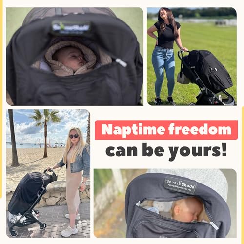 SnoozeShade Plus Extra, Stroller Sun Shade, Mosquito Net for 6m+ Babies, Blocks 99% of UV (UPF 50+) Universal Fit Blackout...