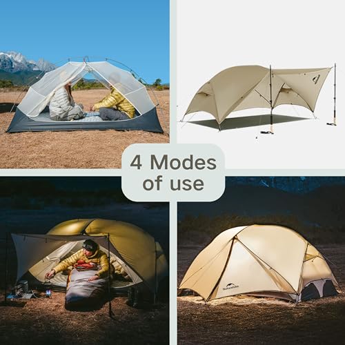 Naturehike Mongar UL Tent [2025 Upgrade] 1.5kg/3.3lb Ultralight Tents,1/2 Person Backpacking Tent,4 Modes of use, Waterpro...