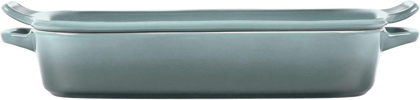 Le Creuset Stoneware Rectangular Dish with Platter Lid, 14 3/4" X 9", Sea Salt
