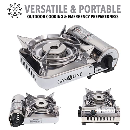 GasOne Emergency Gear Camping Mini Butane Portable Gas Stove with Carrying Case