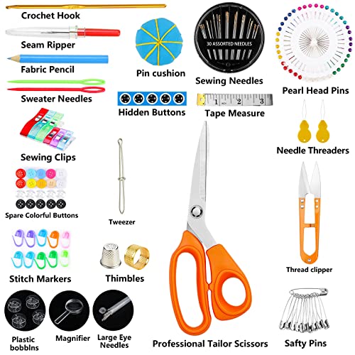 Sewing Kit for Adults,Maxfanay Needle and Thread Kit for Sewing,Professional Sewing Supplies Accessories with Tailor Sciss...