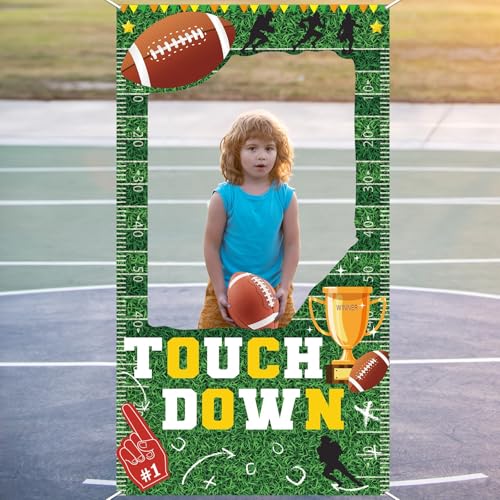 Football Party Decorations Football Theme Photo Booth Props Footballs Game Banner Sport Theme Picture Frame Touchdown Back...