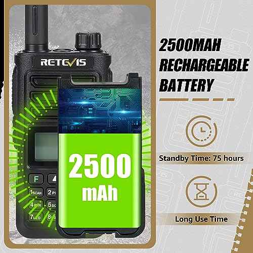 Retevis RA89 Ham Radio Long Range, 10W Dual Band Handheld Radio with Speaker Mic, Chirp, IP68 Waterproof Ham Radio with 2500mAh USB-C Rechargeable Battery, for Hunting, Survival, Emergency