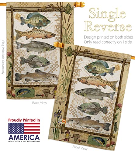 Fishing Adventures House Flag Dowel Set Sports Outdoor Camping Fish Dock Lure Entertainment Activity Physical Small Decora...