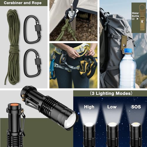 Survival Kits, Hiking and Camping Essentials, Emergency Survival Gear, Gifts for Men, Gifts for Dad, Husband, Teenagers, C...
