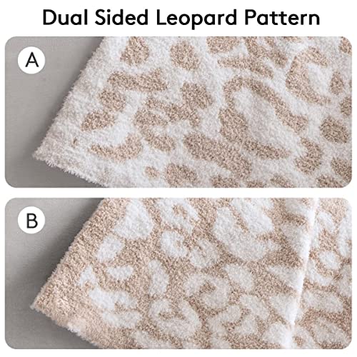 MH MYLUNE HOME Ultra Soft Leopard Throw Blanket (50x60 inches) Microfiber Blankets Plush Warm Reversible Cheetah Blanket L...