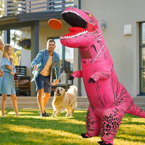 Inflatable Dinosaur Costume for Adult and Kid,Blow Up Dinosaur Costume for Halloween Cosplay Party,Fancy T-rex Costume Outfit