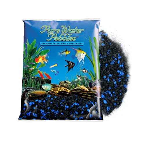 Pure Water Pebbles Midnight Glo Aquarium Gravel - 5 lbs - Non-Toxic, Colorfast, Vibrant Substrate for Aquariums, Terrarium...
