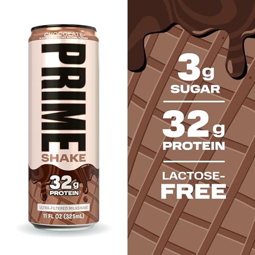 PRIME Protein Shake, Chocolate, 32g Protein for Muscle Support & Recovery, Ultra-Filtered Milk, Lactose Free, Low Sugar, L...