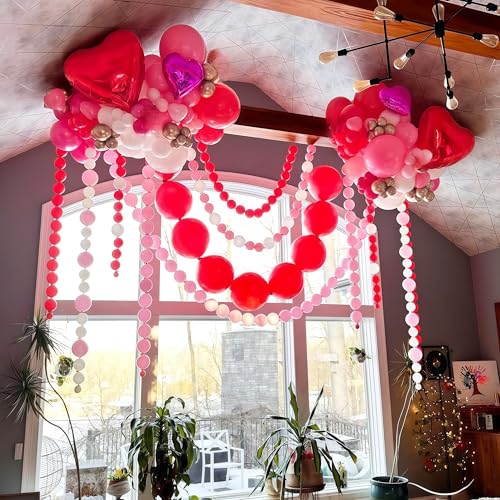 Pastel Pink Linking Balloons, 100PCS 6 Inch Small Baby Pink Link Balloons for Making Balloon Wall Heart Arch, Quick Linked...