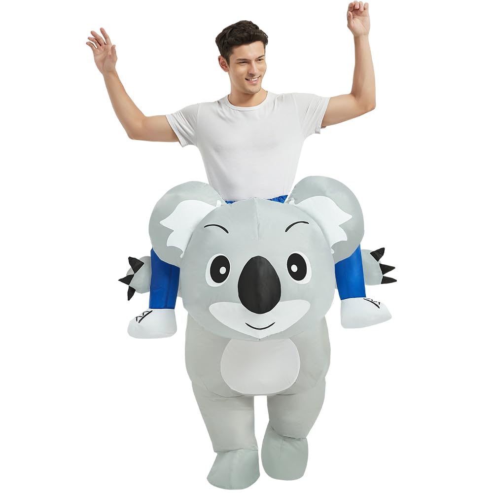 KOOY Inflatable Costume Adult, Ride on Koala Costume Adult Size for Men Women, Blow up Costumes for Adult Funny Halloween Costume