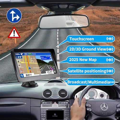 GPS Navigation for Car,7 inch GPS Navigation System,GPS Navigator 2025 Maps Updates- for Car Truck RV,Speed & Red Light Wa...