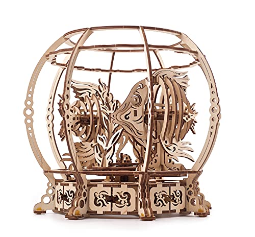 UGEARS Aquarium 3D Wooden Puzzles for Adults - Wooden Model Kits for Adults Mechanical Aquarium Puzzles for Adult Unique W...