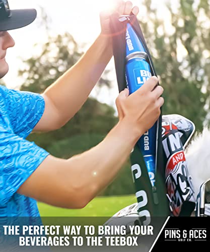 Pins & Aces Beer Sleeve 7-Can Insulated Cooler Sleeve - Stores Up to 7 Cans Discreetly in Your Golf Bag - Keeps Canned Bev...