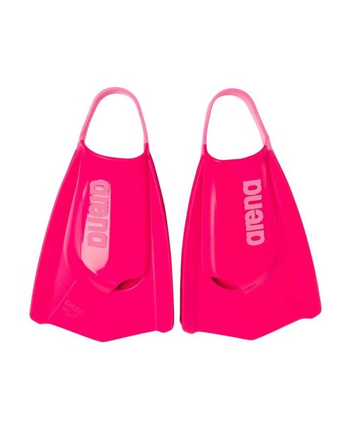 Arena Unisex Adult Powerfin Pro II Swim Training Fins Men and Women Silicone Short Blade Flippers Left/Right Customized, Pink, Size 9.5-10.5