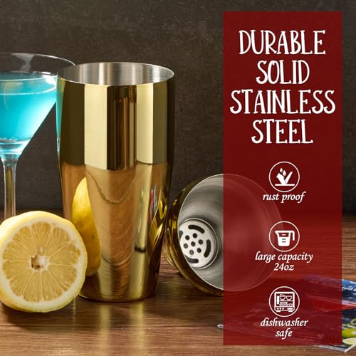 Cocktail Shaker Set Bartender Kit : 12-Piece Bar Tool Set with Bamboo Stand | Bars Set with All Practical Bar Accessories,...